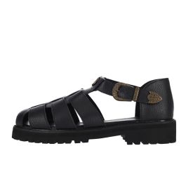 Jonathan D J Sammy Genuine Leather Mens Sandals Black | John Craig