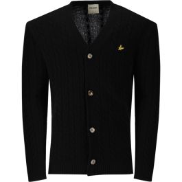 Lyle & Scott Knitted Cardigan Mens Black|John Craig