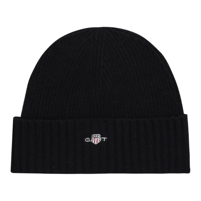 GNT92B-GANT-UNISEX-WOOL-BEANIE-BLK-344613-V1
