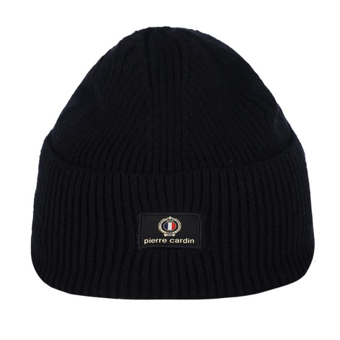 PC357B-PIERE-CARDIN-HERITAGE-BEANIE-BLACK-PCM00173BKBK-V1