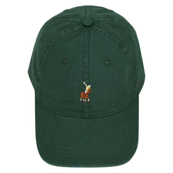 Polo 6 Panel Unstructured Peak Cap Dark Green|John Craig