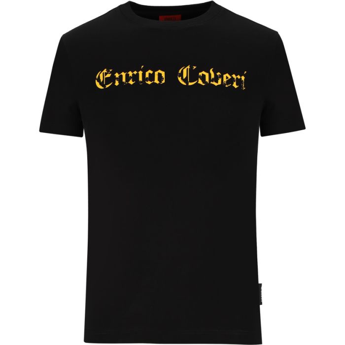 ENR237B-ENRICO-COVERI-PRNTTD-TEE-DIAMANTE-BLK-YELL-EC-S25-103-V1