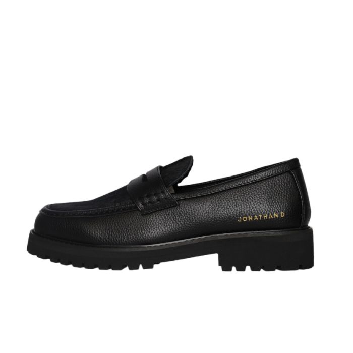 Jonathan D JPennymoc Genuine Leather Pony Hair Mens Shoes Black