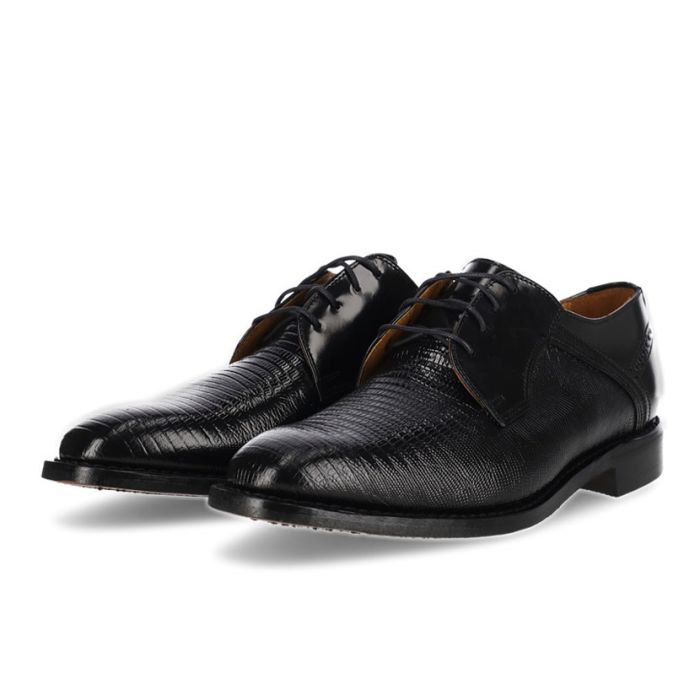 Johnston & Murphy Lizard Print Smooth Brush Off Mens Shoes Black