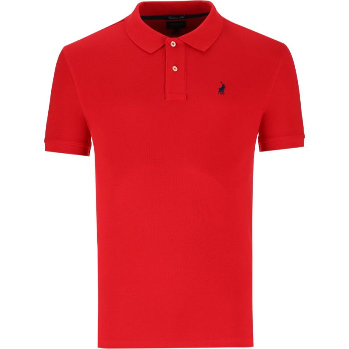Polo Mens Stretch Pique Golfer Red John Craig