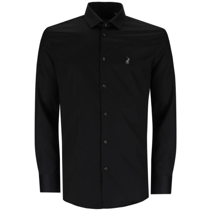 Polo Mens Custom Fit Greig Shirt Black John Craig