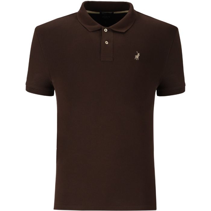 Polo Essential Pique Golfer Mens Chocolate|John Craig