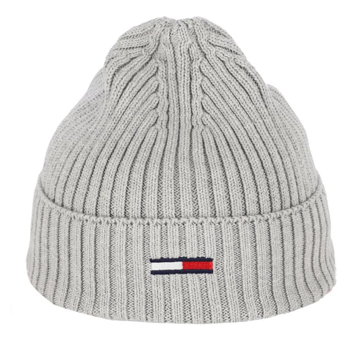 TMH102G-TOMMY-HILFIGER-FLAG-RIB-BEANIE-GREY-AM0M11693-TJM-V1