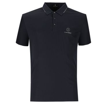 Cantarelli Collar Edge Detail Golfer Mens Navy