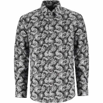 Carducci Paisley Shirt Mens Black