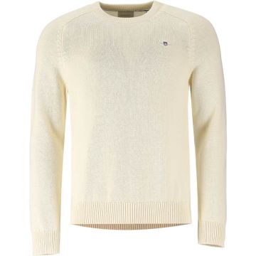 Gant Knitted Casual Cotton Top Mens Cream