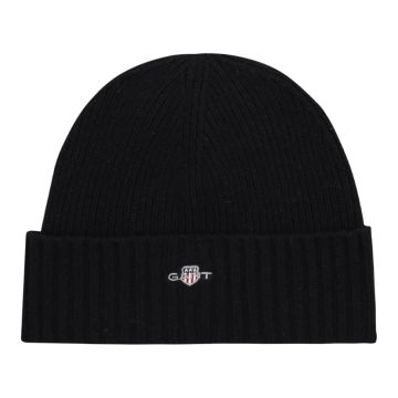 GNT92B-GANT-UNISEX-WOOL-BEANIE-BLK-344613-V1