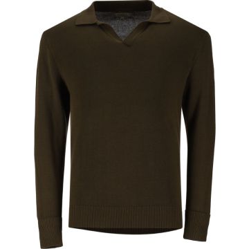 Muratti Johnny Knitted Collar Golfer Mens Olive