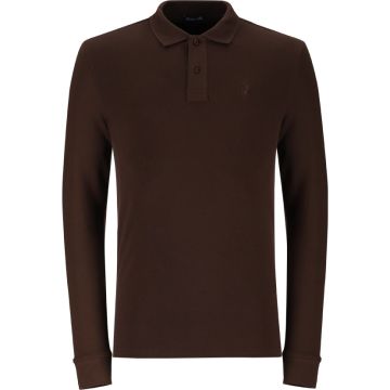 Polo Essential Pique Long Sleeve Golfer Mens Brown