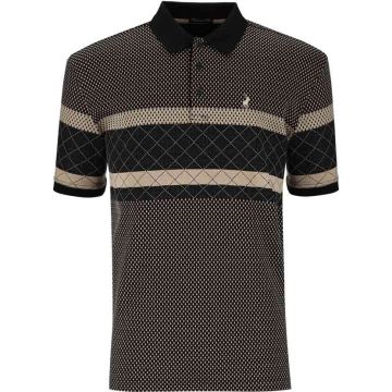 Polo Jacquard Golfer Mens Black