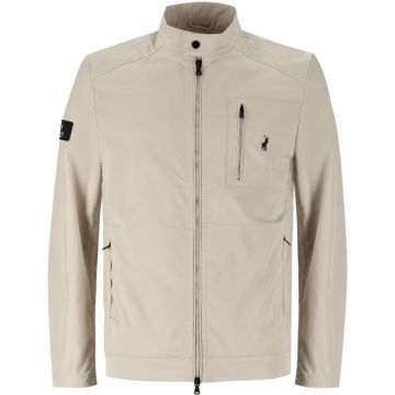 Polo Zonke Quilted Biker Jacket Mens Off White